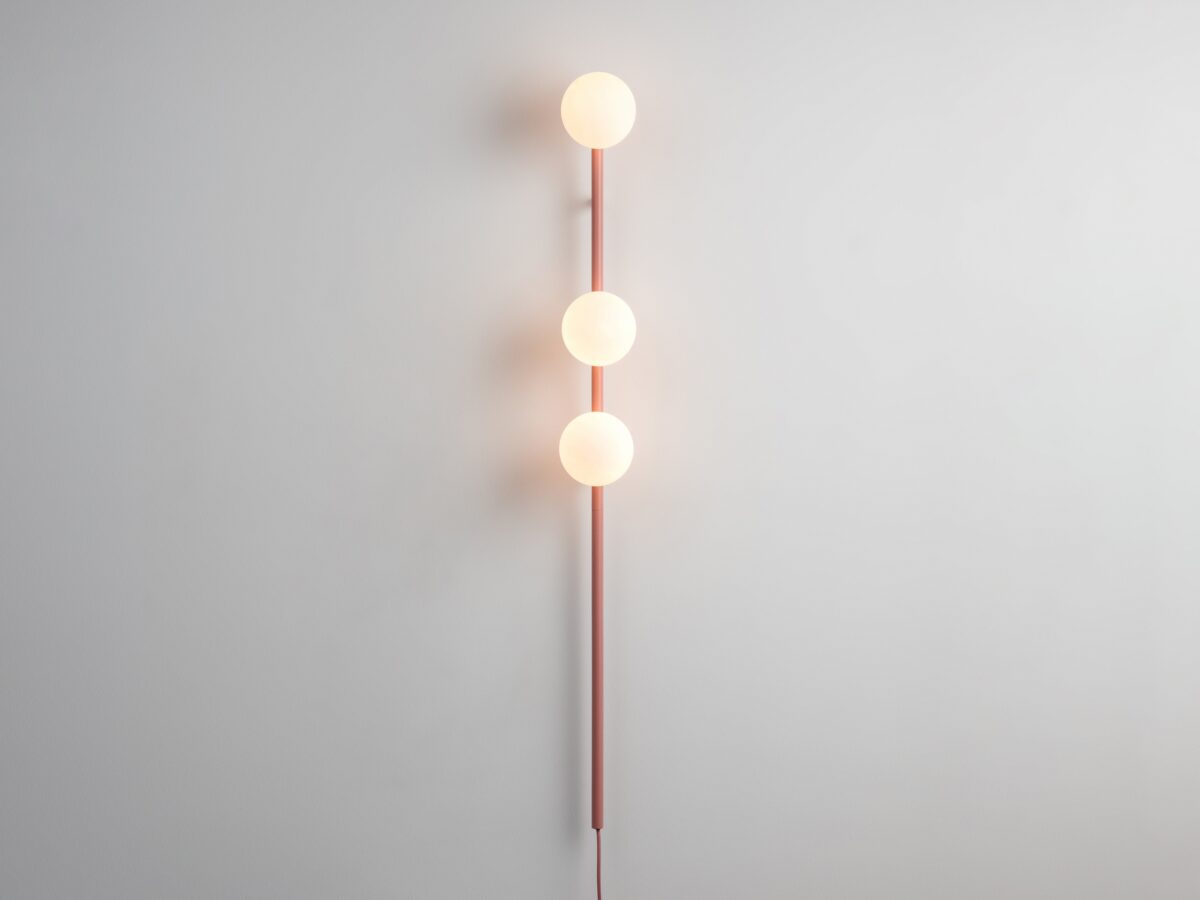 Pink bar opal ball wall light EU - Image 1