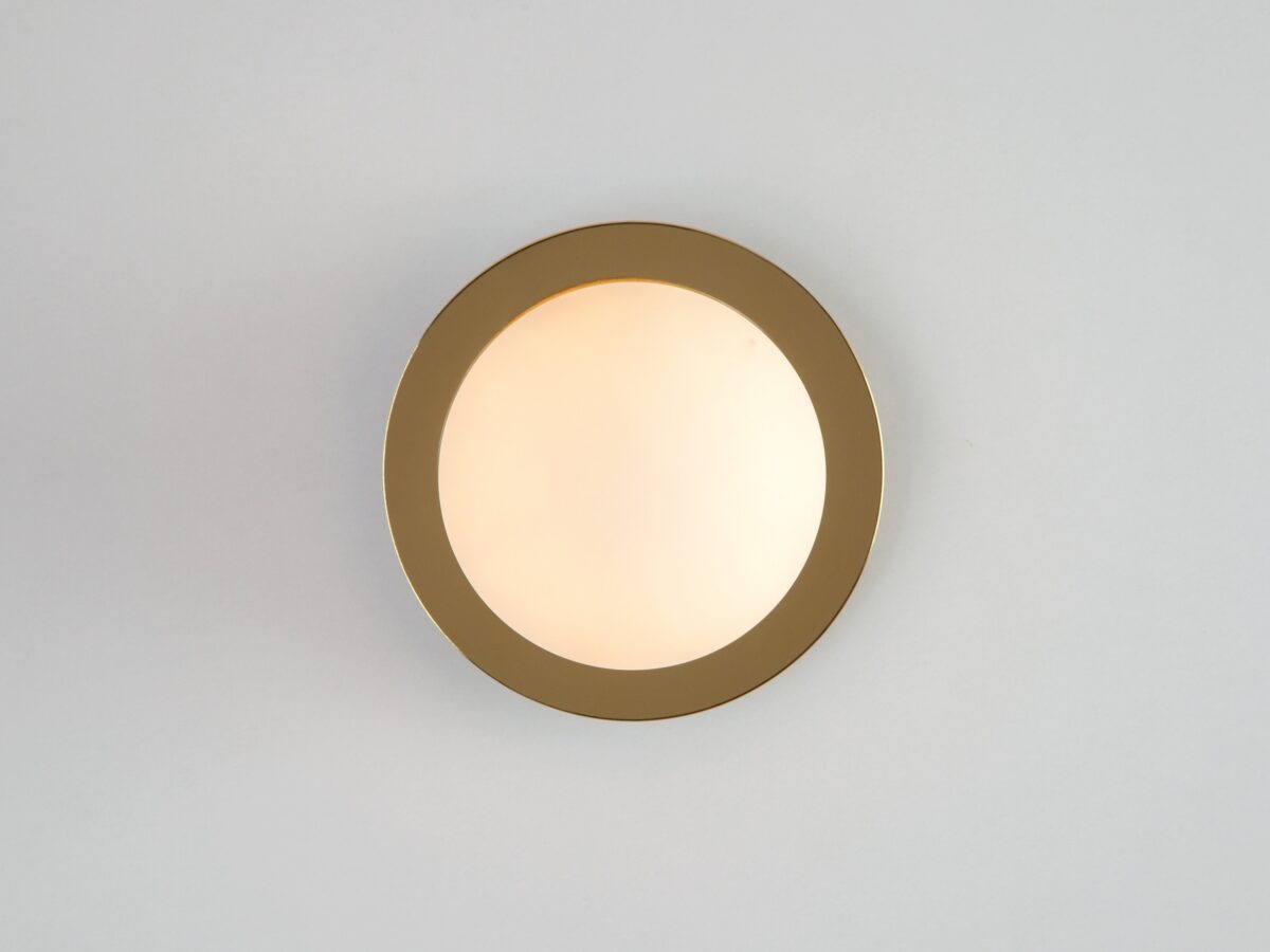 Brass opal disk wall light - Image 1