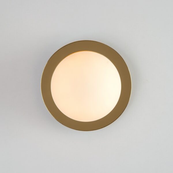Brass opal disk wall light