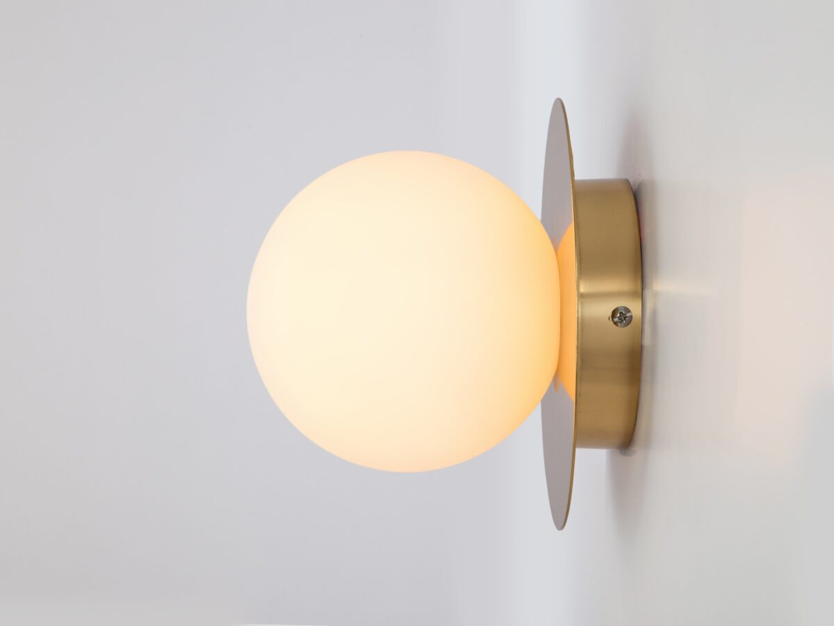 Brass opal disk wall light - Image 5