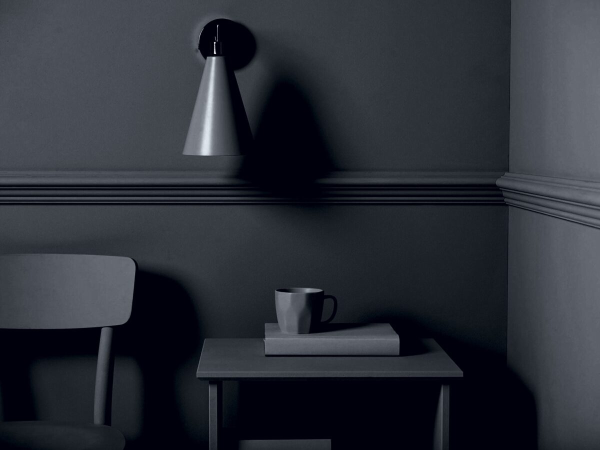 Charcoal grey cone shade wall light - Image 6