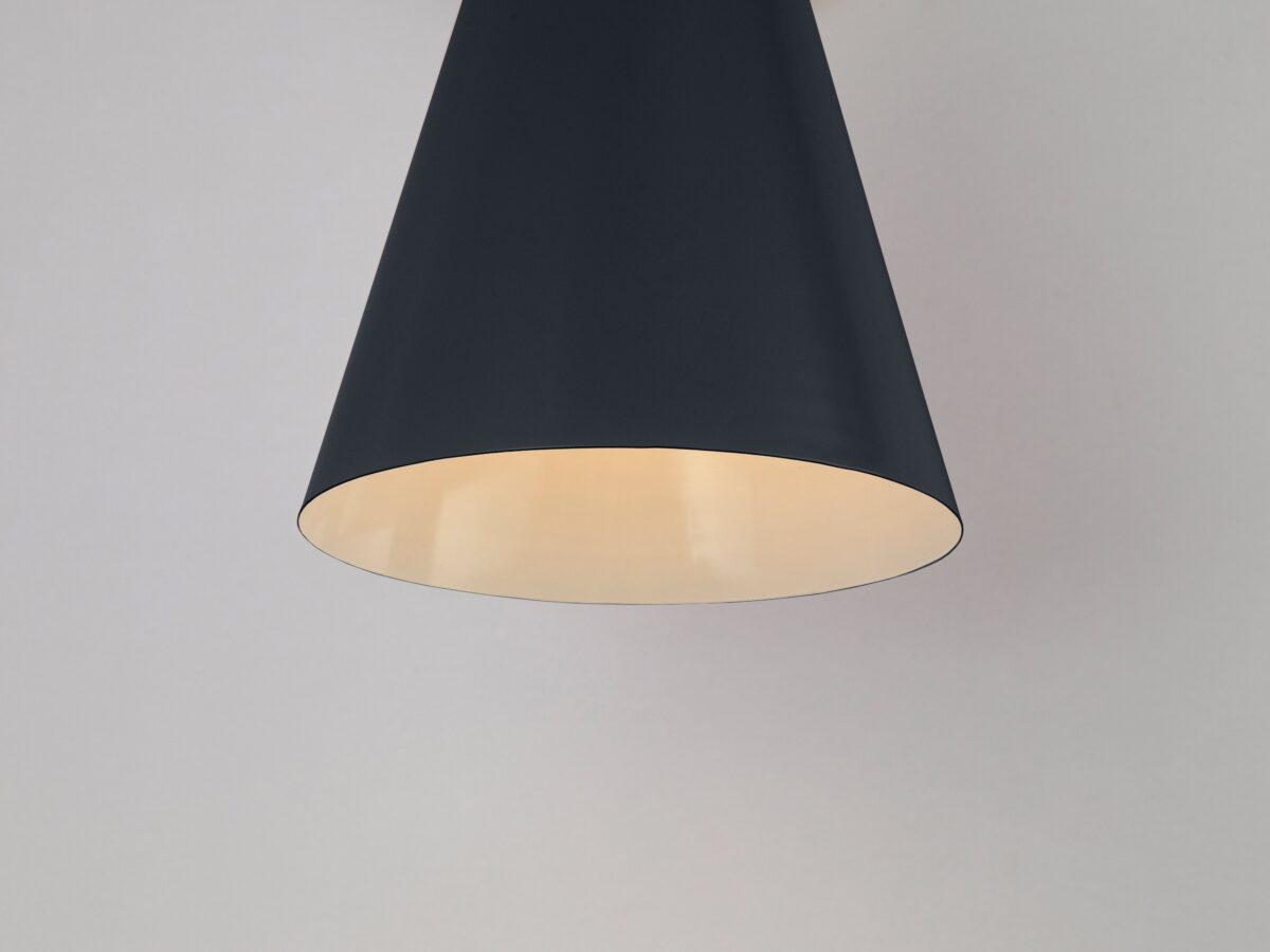 Charcoal grey cone shade wall light - Image 8