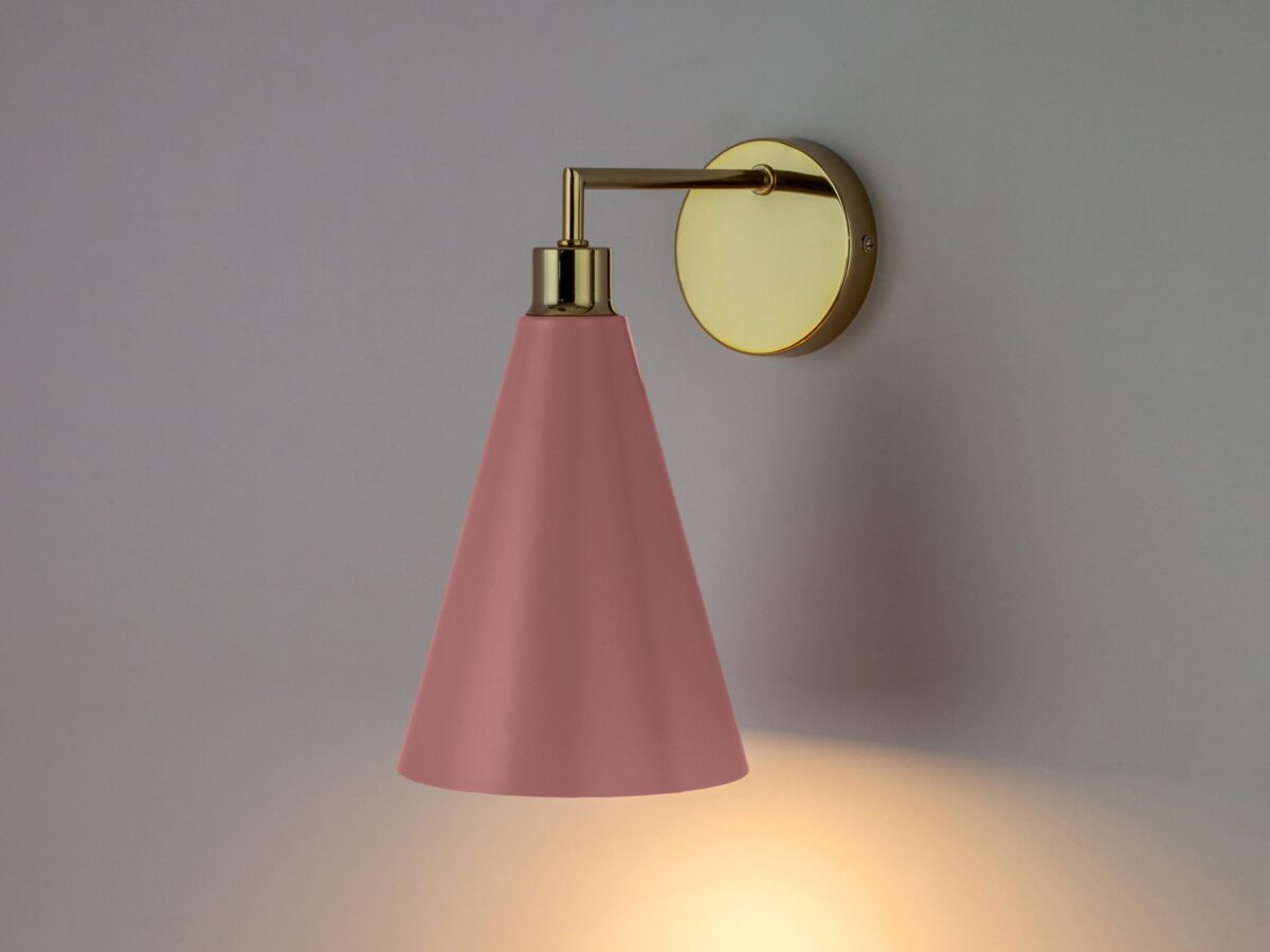 Pink cone shade wall light - Image 7