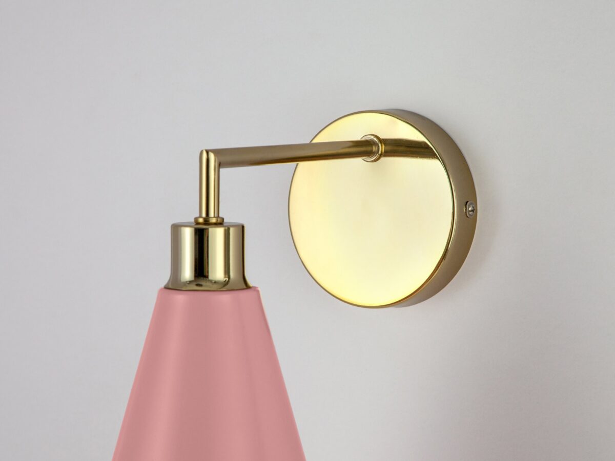 Pink cone shade wall light - Image 5
