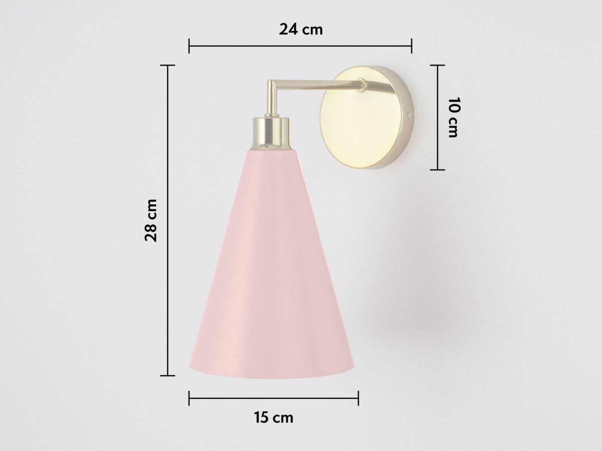 Pink cone shade wall light - Image 8