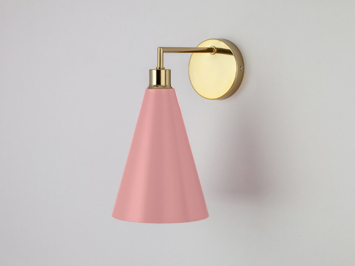 Pink cone shade wall light - Image 6