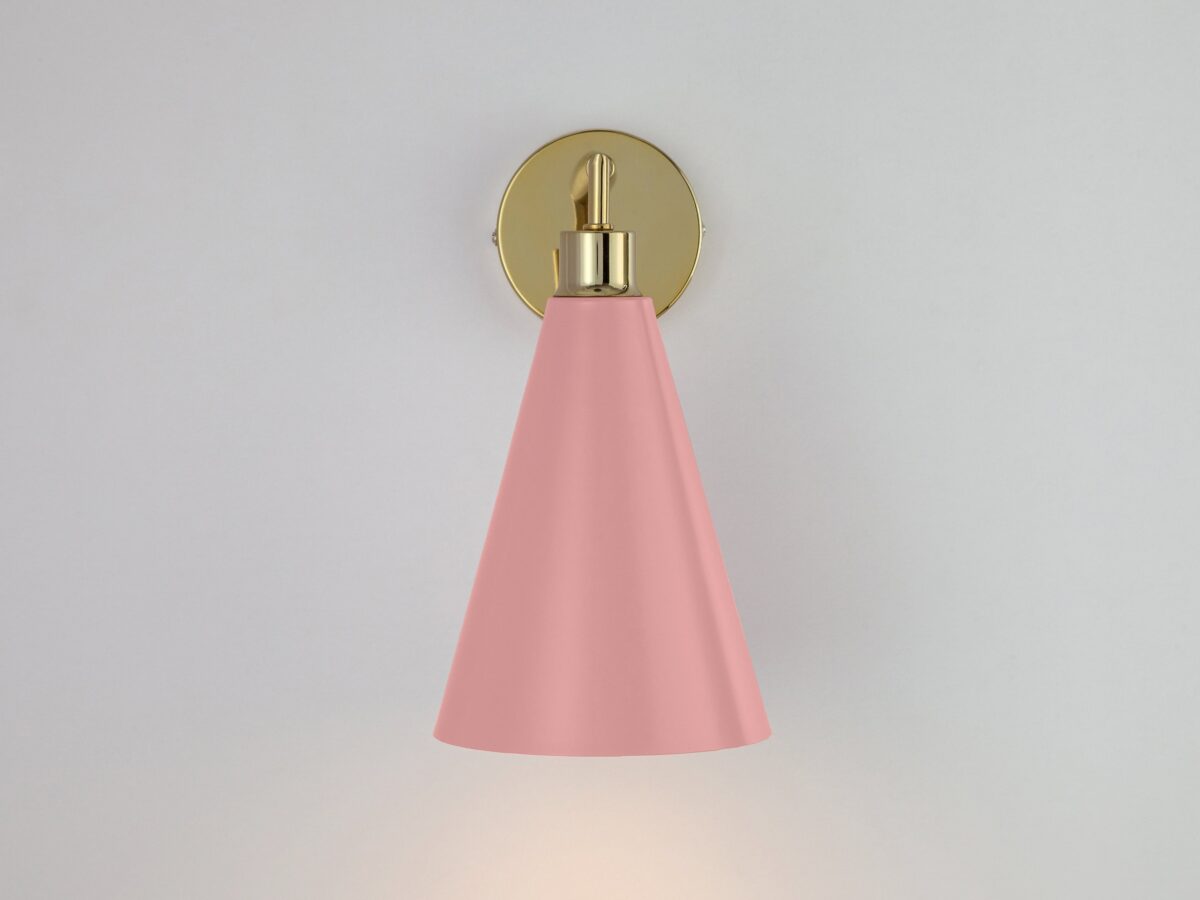 Pink cone shade wall light - Image 2