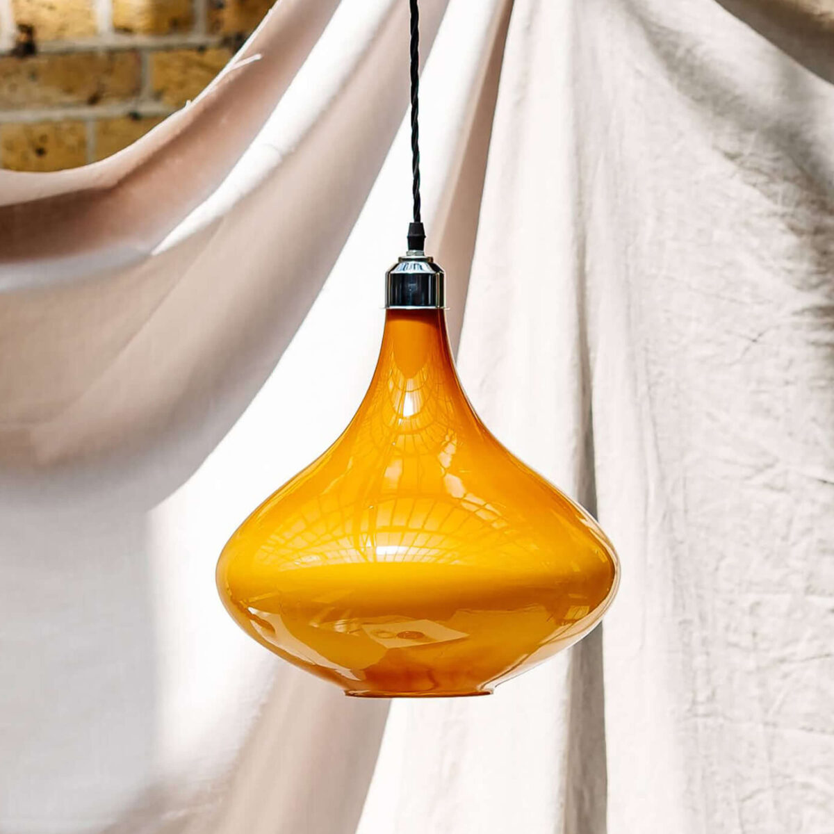 Amber large bell ceiling pendant - Image 1