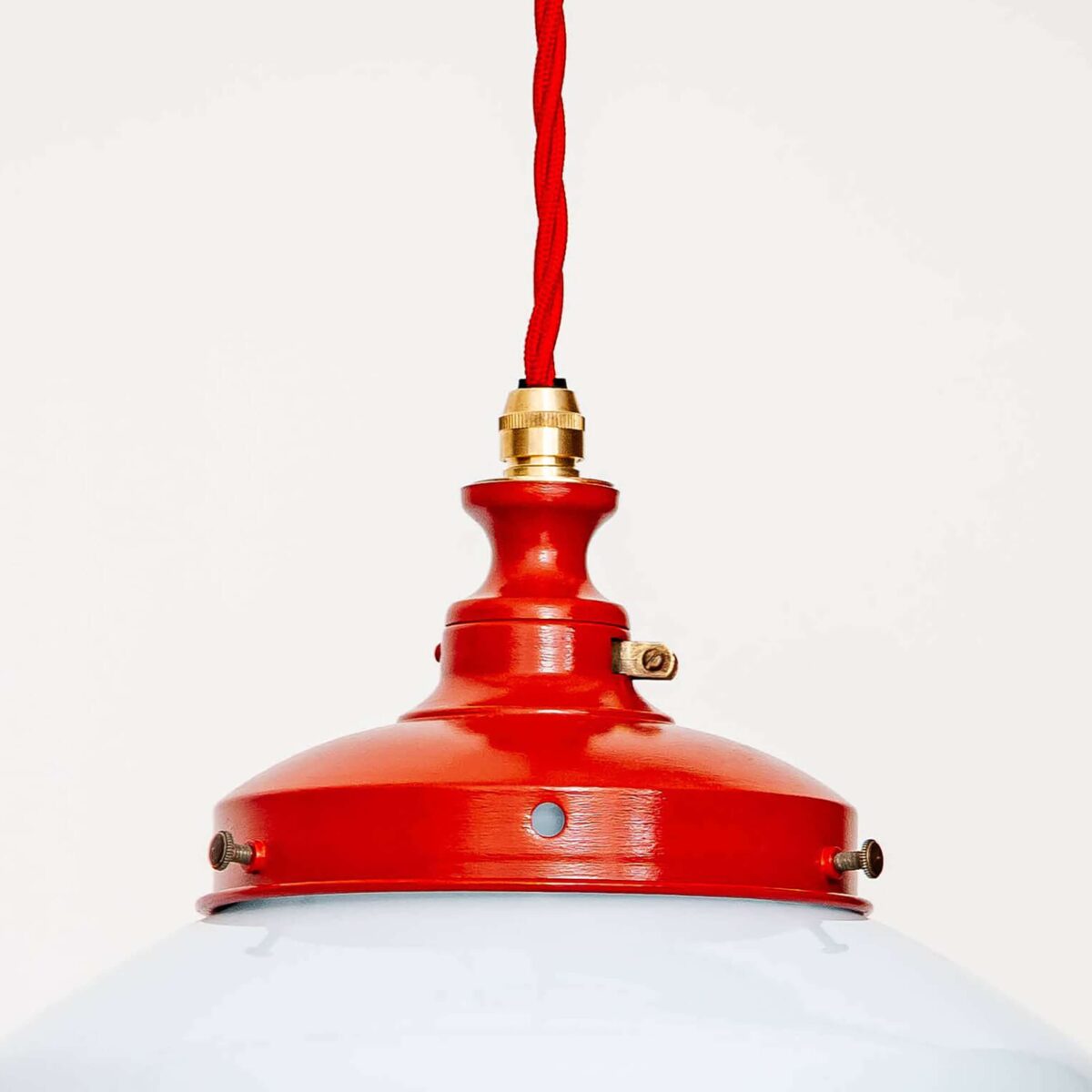Red large opaline ceiling pendant - Image 3