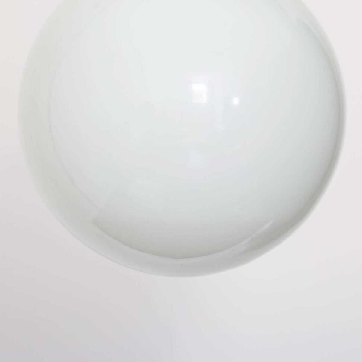 Brass round opaline ceiling pendant - Image 4