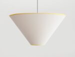 Yellow Tonal Trim Cone Shade (40 cm, Sunny Canvas with Velvet Edge Trim) - Image 5