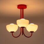 Jam Red 3‑Light Dome Flush Ceiling Light - Image 2