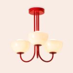 Jam Red 3‑Light Dome Flush Ceiling Light - Image 7