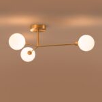Brass 3‑Light Flush Ceiling Light - Image 2