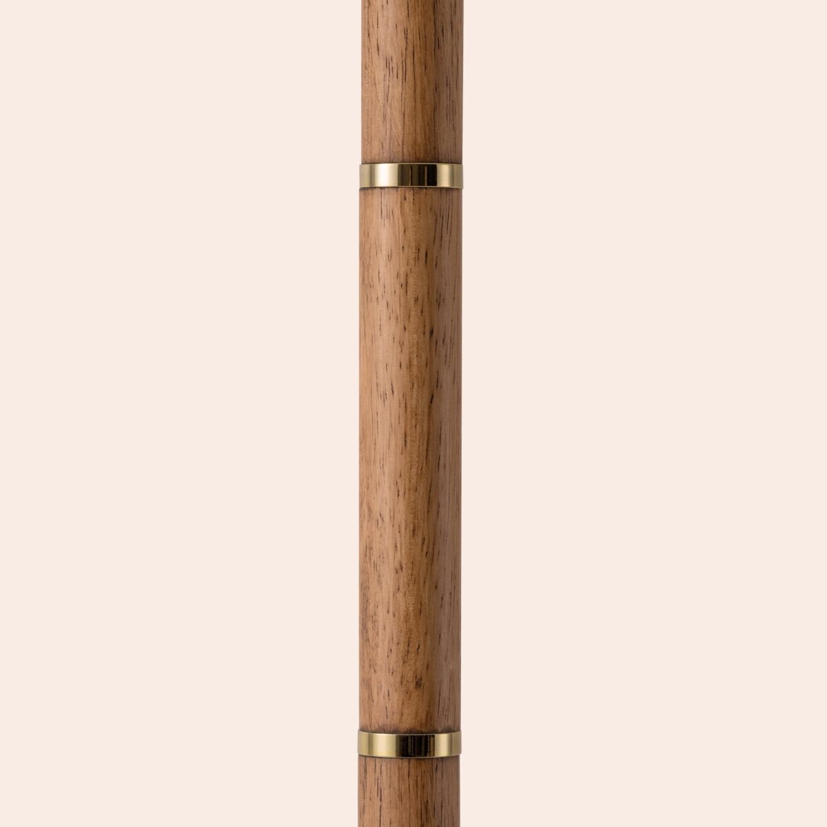 Wood & Brass Disk Floor Lamp (E27 Linen Shade, Ambient Bass Tone) - Image 6