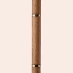Wood & Brass Disk Floor Lamp (E27 Linen Shade, Ambient Bass Tone) - Image 6