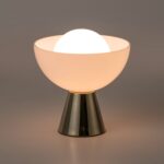 Brass Dome Cordless Table Lamp (Rechargeable Opal Glass Ambient Light) - Image 2