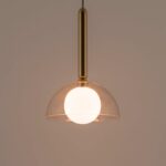 Brass Dome Pendant Ceiling Light (Ø 25 cm, G9 Fitting, Adjustable Drop) - Image 2