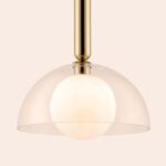 Brass Dome Pendant Ceiling Light (Ø 25 cm, G9 Fitting, Adjustable Drop) - Image 6