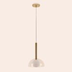 Brass Dome Pendant Ceiling Light (Ø 25 cm, G9 Fitting, Adjustable Drop) - Image 9