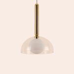 Brass Dome Pendant Ceiling Light (Ø 25 cm, G9 Fitting, Adjustable Drop)