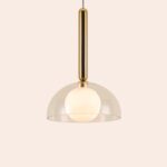 Brass Dome Pendant Ceiling Light (Ø 25 cm, G9 Fitting, Adjustable Drop) - Image 10