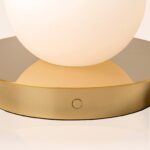 Brass Opal Disk Rechargeable Table Lamp (Cordless Ambient LED, 120 lm, Portable) - Image 12