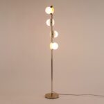 Brass Opal Disk Floor Lamp (Ambient LED × 4, Sculptural Stem) - Image 2