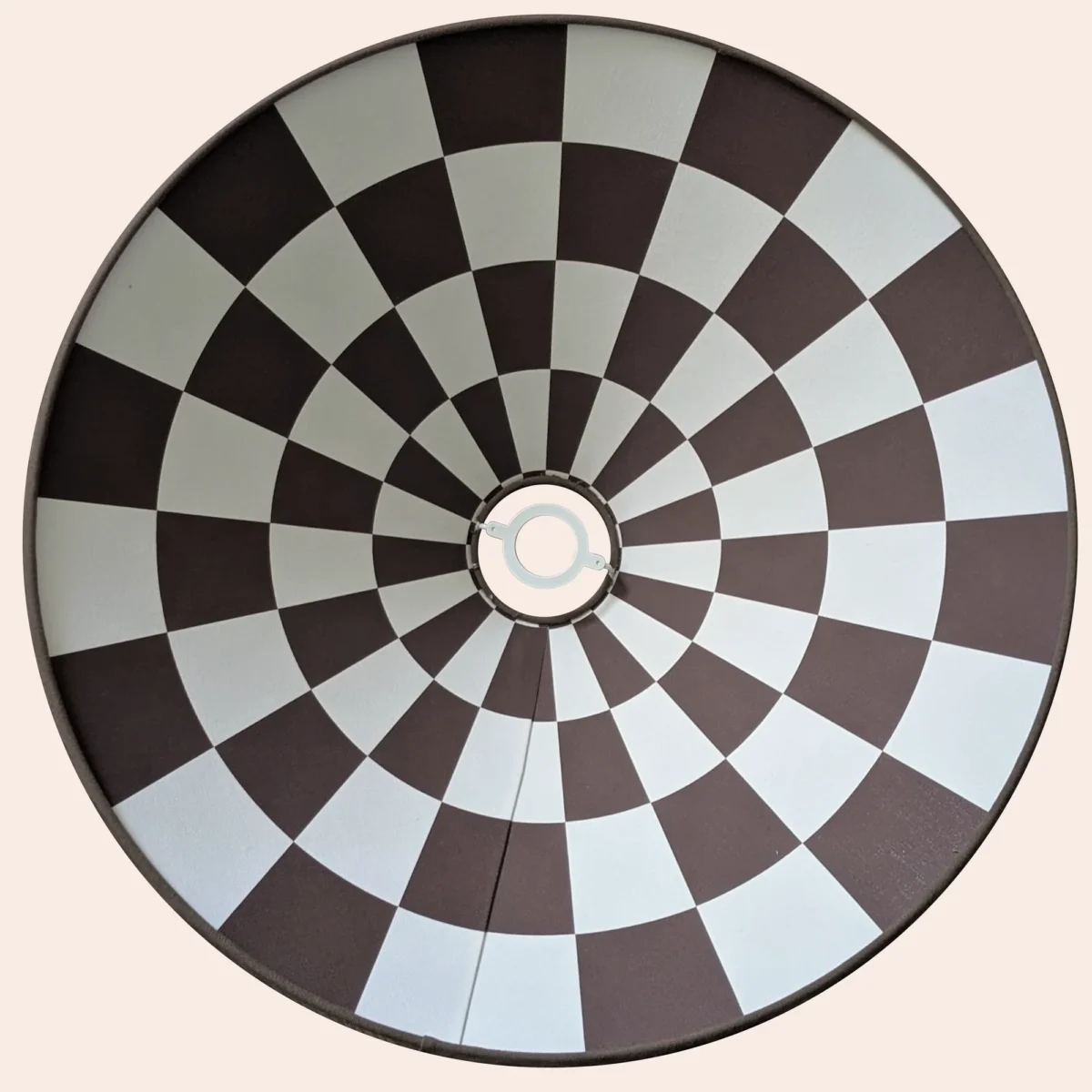 Bark Brown Check‑Lined Cone Shade (60 cm Oversized Canvas Pendant, No Wiring Needed) - Image 3