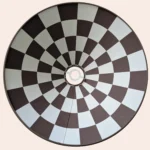 Bark Brown Check‑Lined Cone Shade (60 cm Oversized Canvas Pendant, No Wiring Needed) - Image 3