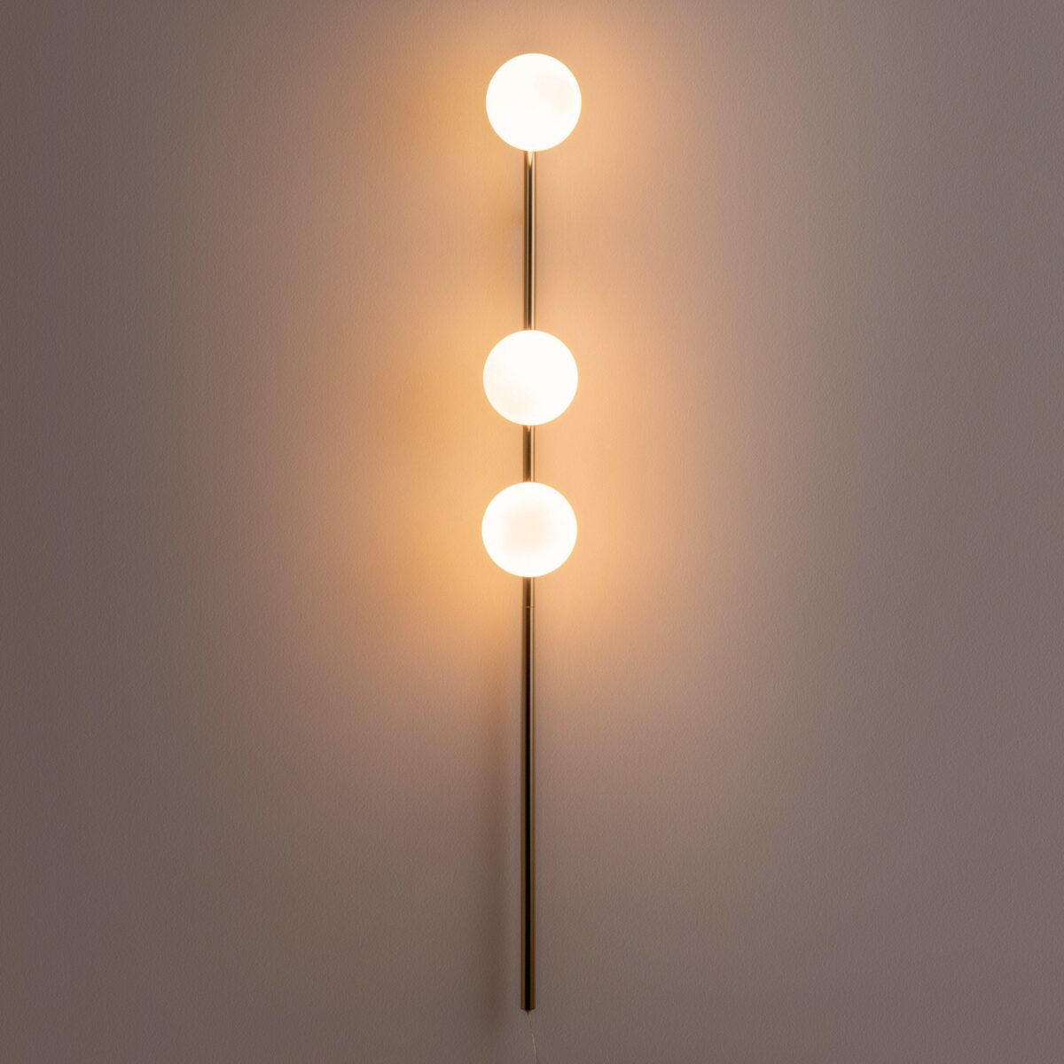 Brass Bar Opal Ball Wall Light (3‑Shade G9 Plug-in Sconce) - Image 2