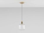 Clear Ribbed Glass Shade Ceiling Pendant - Image 7