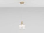 Clear Ribbed Glass Shade Ceiling Pendant - Image 3