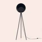 Charcoal Grey Diffuser Floor Lamp (Tripod, Integrated LED, Ambient Design)