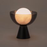 Charcoal Grey Dome Cordless Table Lamp (Rechargeable Smoked Glass Ambient Light) - Image 2