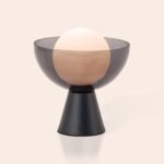 Charcoal Grey Dome Cordless Table Lamp (Rechargeable Smoked Glass Ambient Light) - Image 6