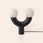 Charcoal Grey Tube Table Lamp (Minimalist Cylinder, Glass Dome Ambient Lamp, G9 Fitting)