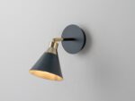 Charcoal Grey Cone Wall Light (Adjustable Shade, E14 Task Lighting) - Image 2