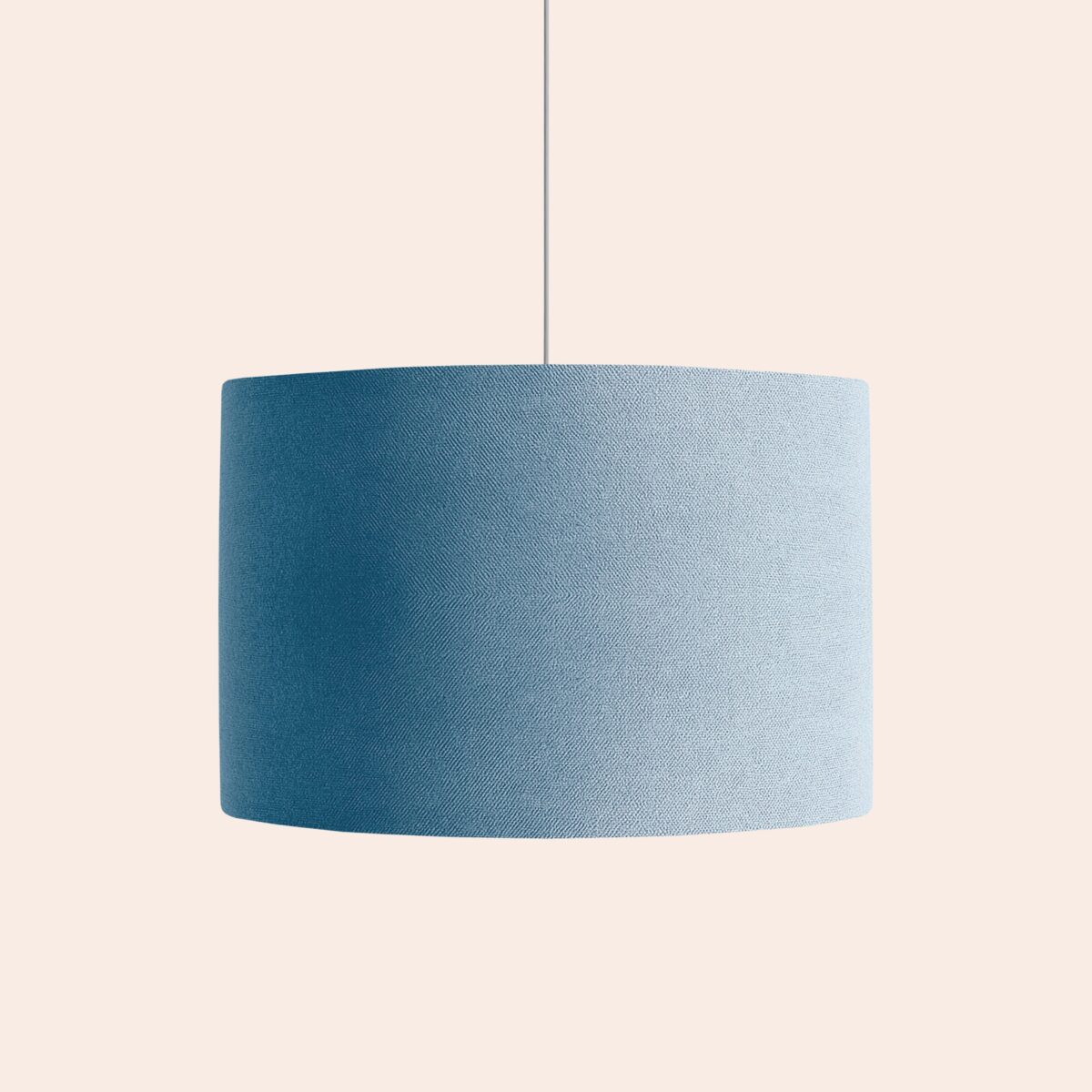 Damson Blue Check‑Lined Drum Shade (40 cm, Reversible for Pendant or Lamp Base) - Image 1
