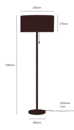 Wood & Brass Disk Floor Lamp (E27 Linen Shade, Ambient Bass Tone) - Image 8