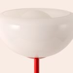 Jam Red Glass Bowl Floor Lamp (Glossy Retro Base, Ambient Dome Light, E14) - Image 3