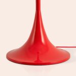 Jam Red Glass Bowl Floor Lamp (Glossy Retro Base, Ambient Dome Light, E14) - Image 4