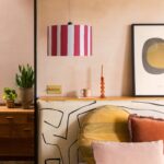 Jam Red & White Striped Drum Shade (35 cm Drum, Stylized Canvas Stripe) - Image 3