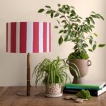 Jam Red & White Striped Drum Shade (35 cm Drum, Stylized Canvas Stripe) - Image 6