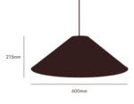 Damson Blue Check‑Lined Cone Shade (60 cm Oversized Canvas Pendant Shade) - Image 7