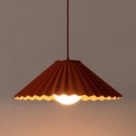 Burnt Orange Large Pleat Pendant - Image 2