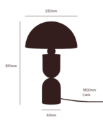 Sand Grey Dome Mushroom Table Lamp (Integrated LED, 1970s Revival Design) - Image 8