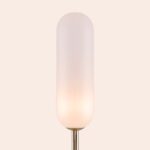 Olive Green Marble Curve Floor Lamp (Marble Base, Dual Brass Arms, Opal Shades) - Image 11