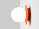 Peel Orange Opal Disk Wall Light (IP44, Dimmable G9 Globe) - Image 4