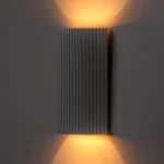 White Ribbed Ceramic Pillar Wall Light (IP44, G9 Twin‑Bulb Sconce) - Image 5